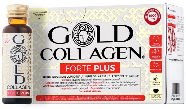 GOLD COLLAGEN FORTE PLUS 10 FLACONCINI DA 50 ML 8G COLLAGENE - farmasorriso.com