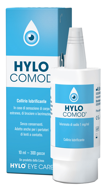HYLO-COMOD GOCCE OCULARI IALURONATO DI SODIO 0,1% FLACONCINO 10 ML - farmasorriso.com