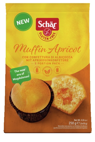 SCHAR MUFFIN APRICOT 5 PEZZI DA 50 G - farmasorriso.com